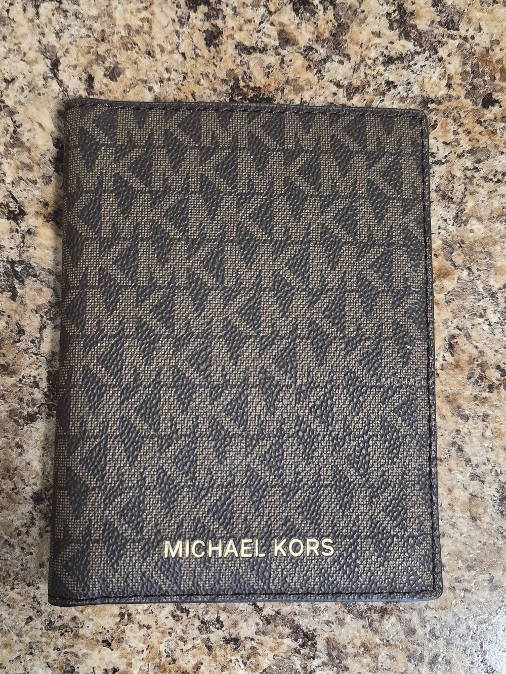 Michael Kors Black/Brown MK Logo Card Holder